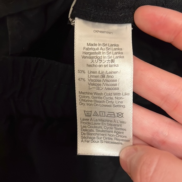 Madewell Linen Blend Black Crop Pull On Elastic Pants Style # M9227 Size Small - Picture 9 of 13